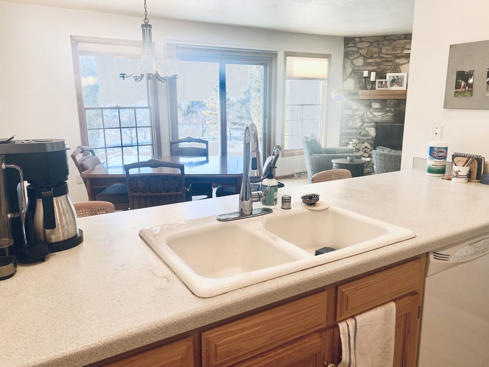 View from kitchen into dining room