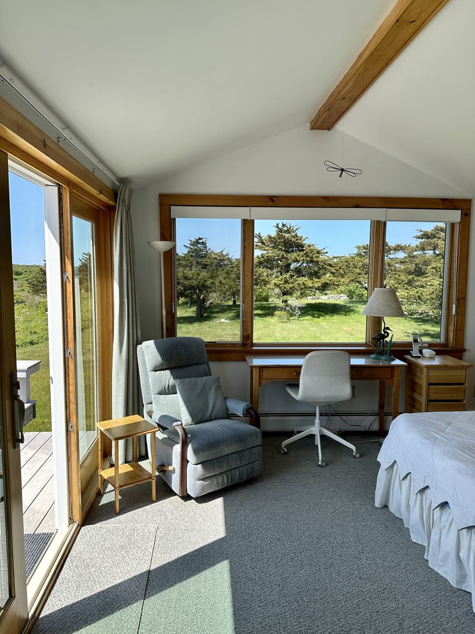 Master bedroom and view of west meadow