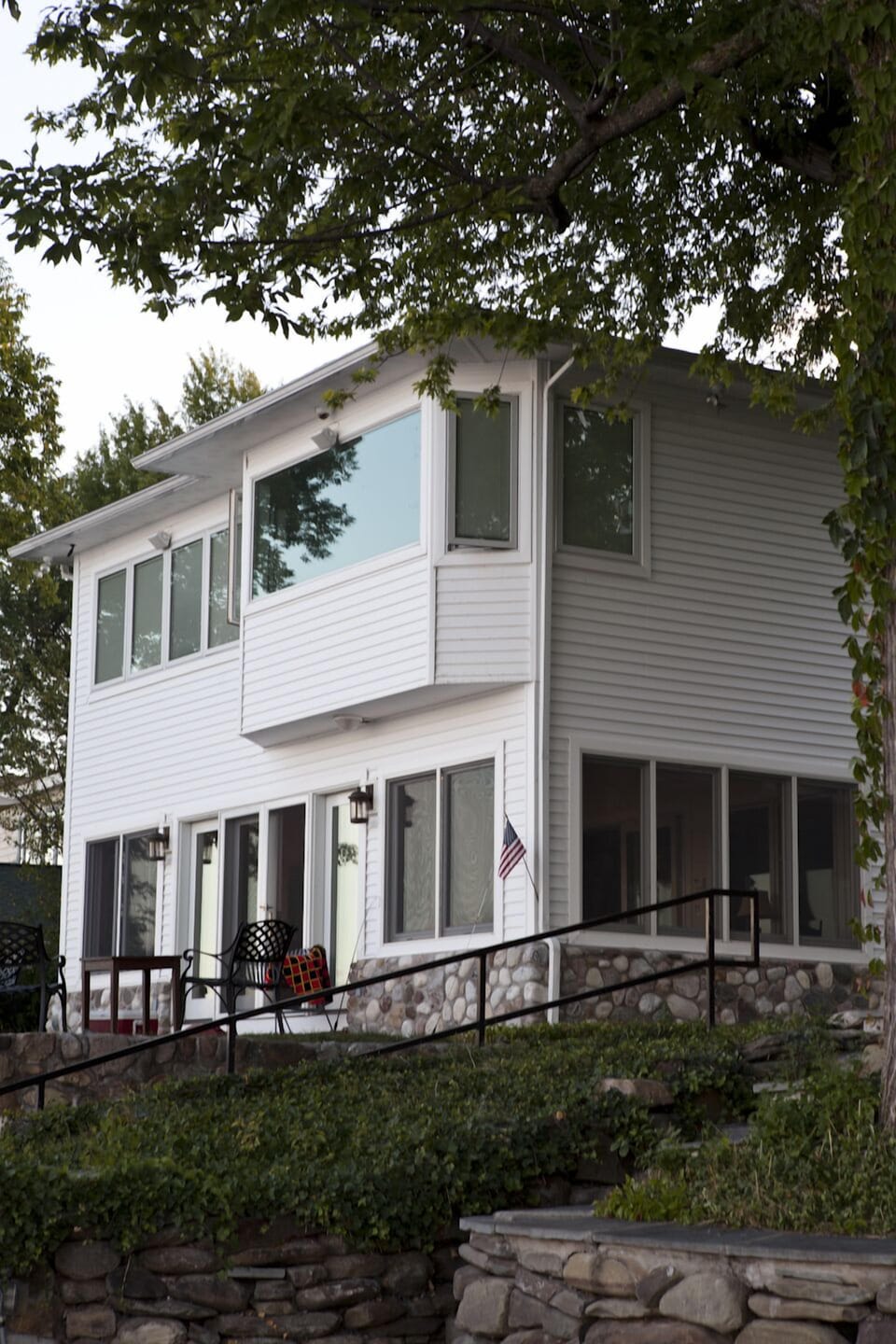 Lakeside of house - HUGE windows for excellent views!