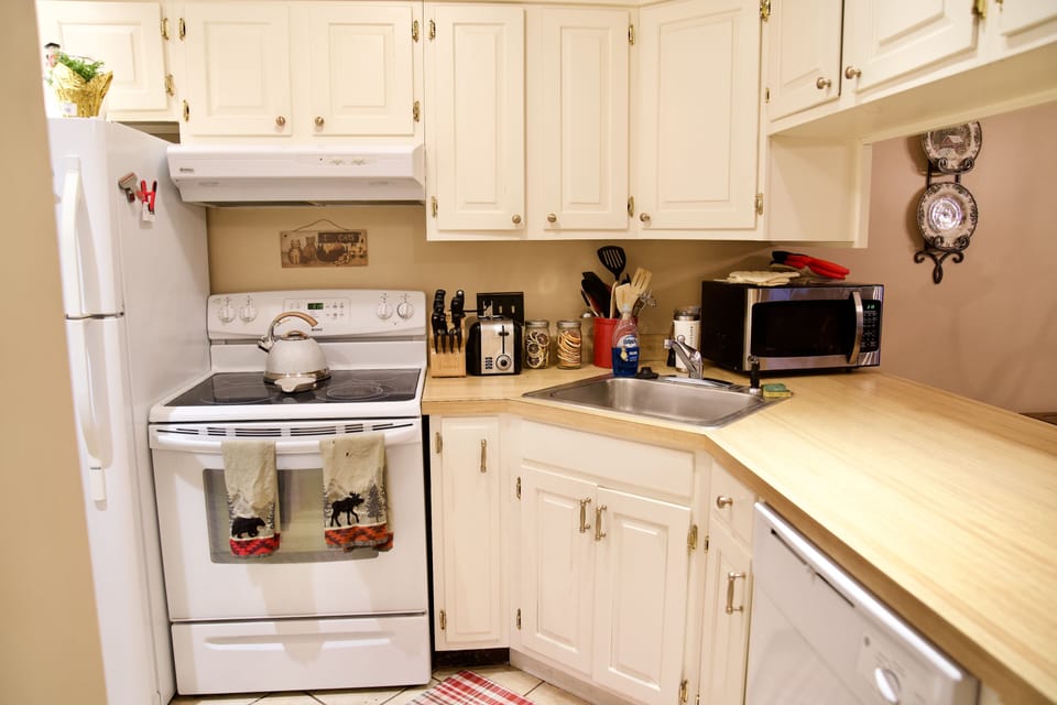 Our kitchen complete with all the amenities you may need. 
