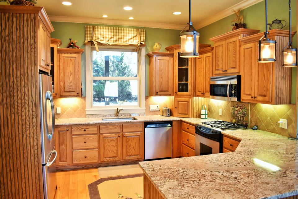 Spacious Kitchen, Fully Stocked for All Kitchen Needs