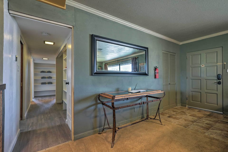 Front door features keypad entry for self-check in