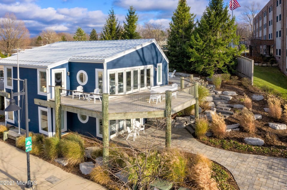 Exterior view of the home
Huge wrap around deck with private backyard