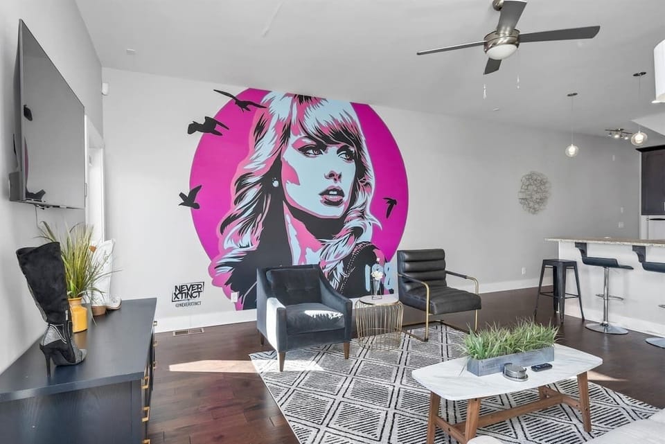 Another Taylor Swift accent wall in the living room!
