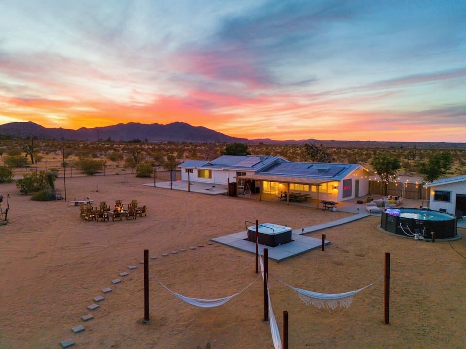 Golden-hour skies over Magic Hour House.Managed by @desertspiritproperties