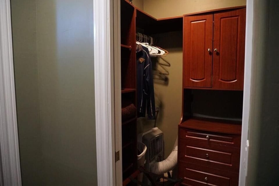 Master walk-in closet for your luggage/clothes.