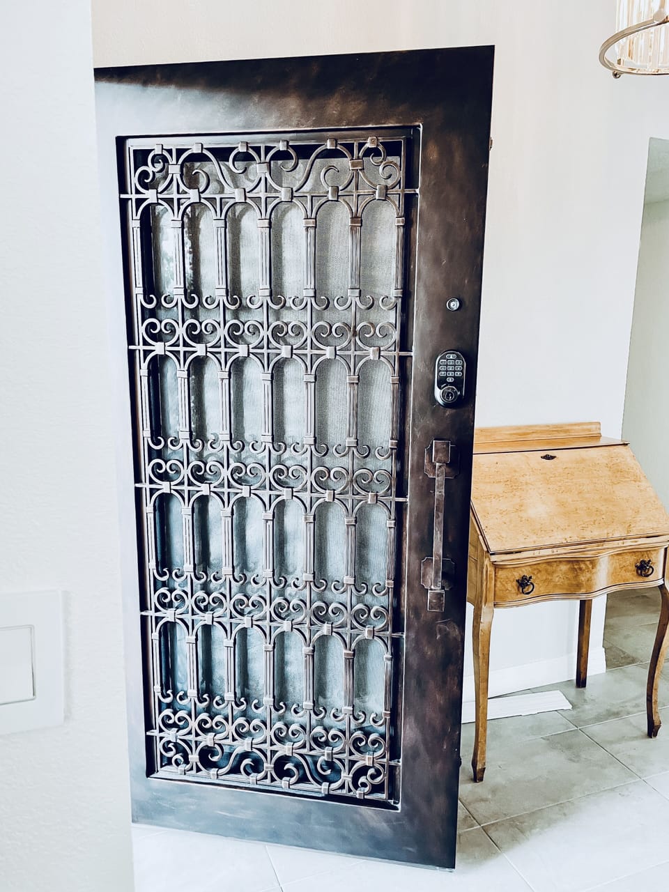 Front Entry | Custom Iron Door w/ Smart Lock