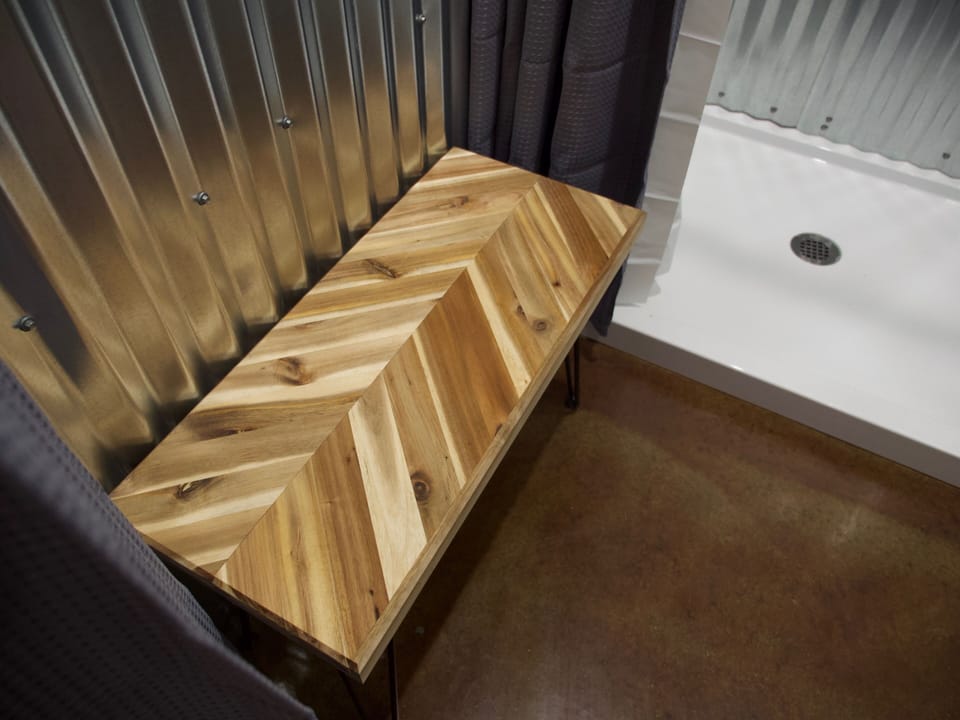 Bench in changing area