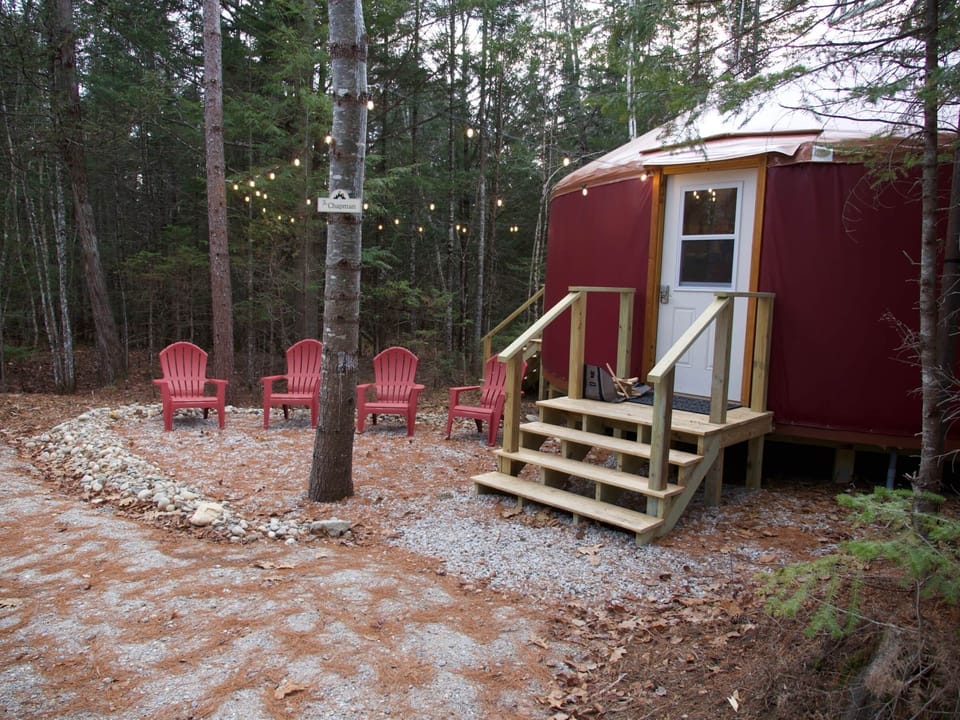 Front view with patio