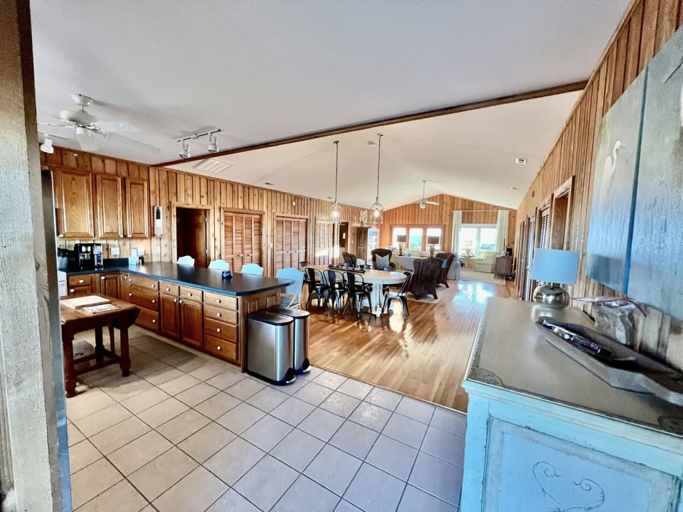 Open floor plan with views of the ocean the minute you walk in the door
