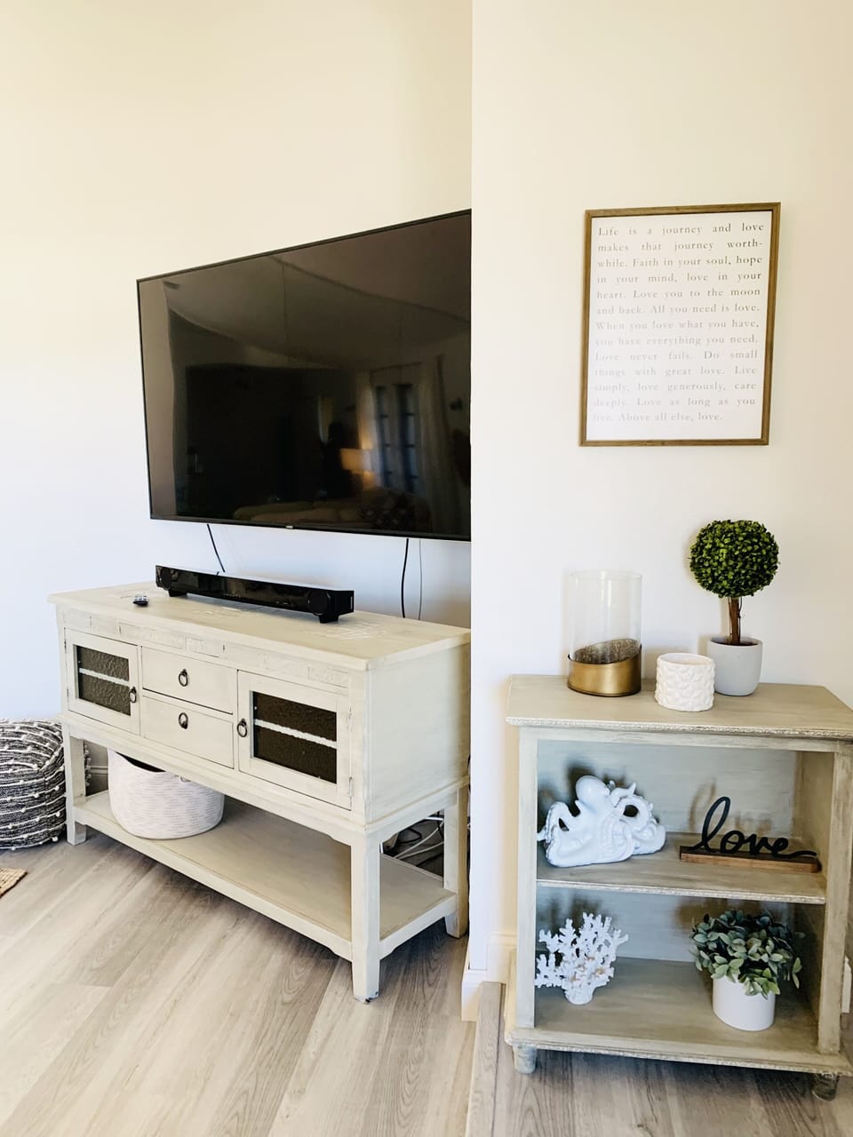 Good size tv to watch movies as you wind down for the evening 