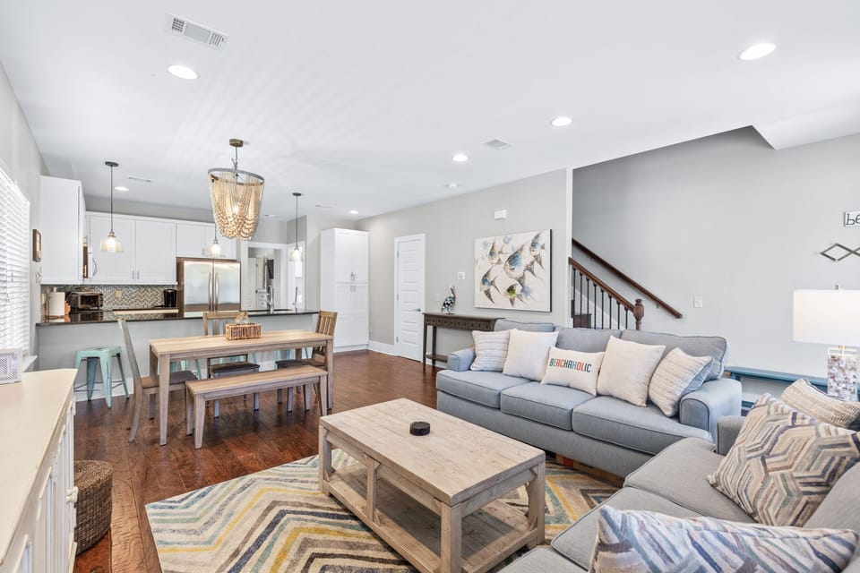 Living room and kitchen
