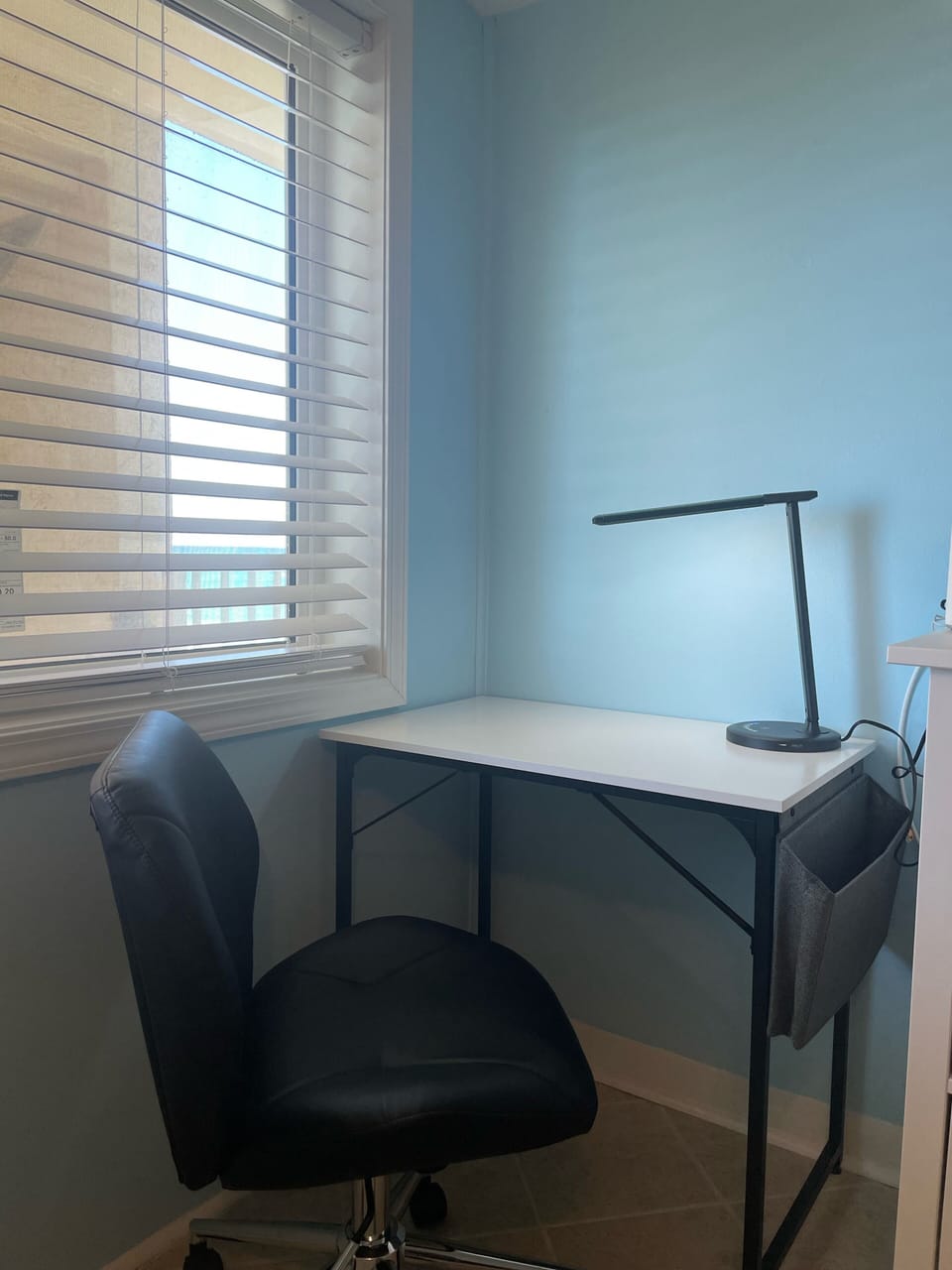 Desk with lamp