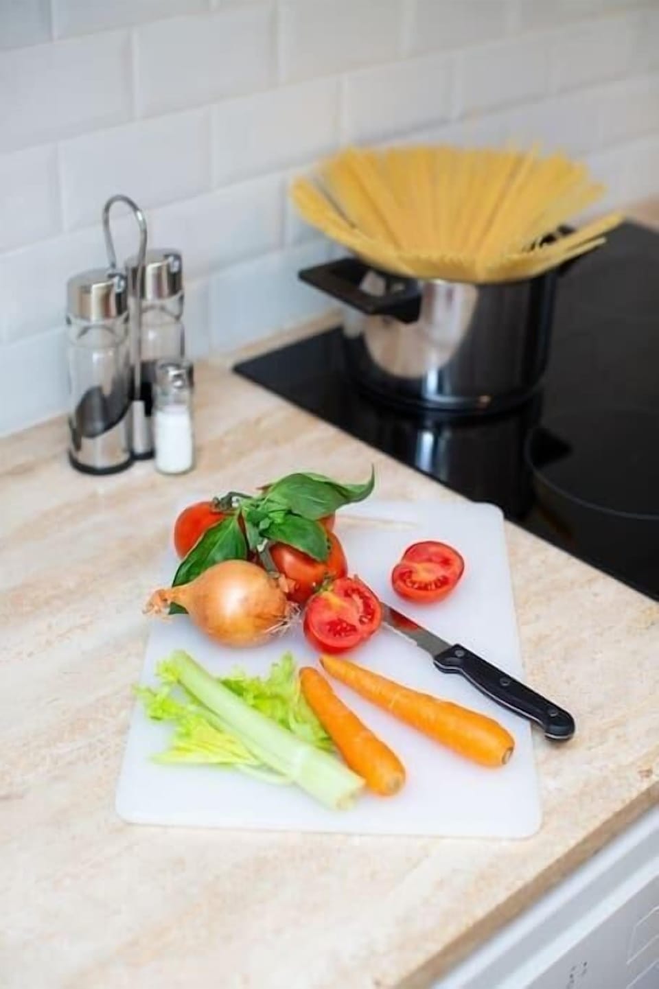 Kitchen counter with stove