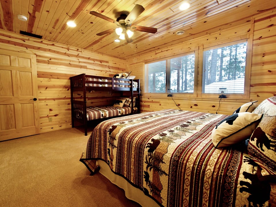 Lower Level Bedroom 4, King bed and twin bunks