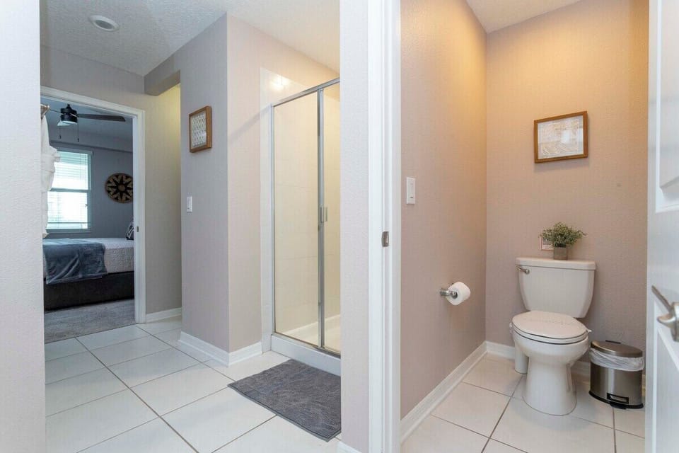 Unwind in the clean, elegant and comfortable master  bathroom