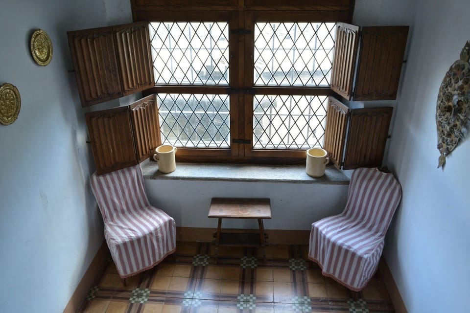 A cozy spot for tea on the first landing of the main stairway