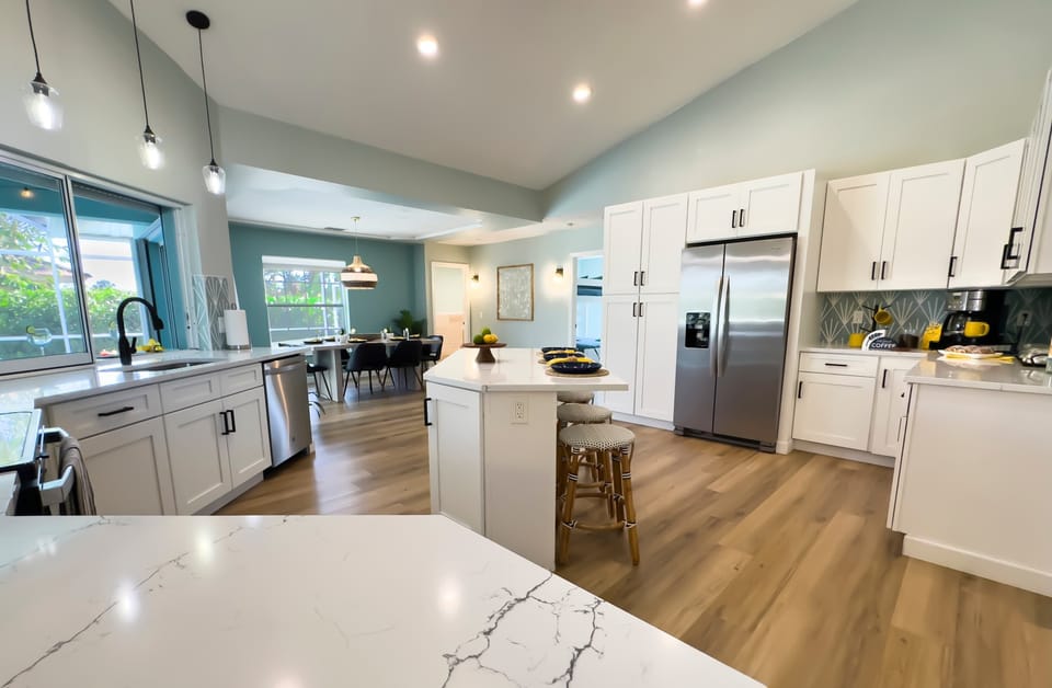 The enormous kitchen awaits...