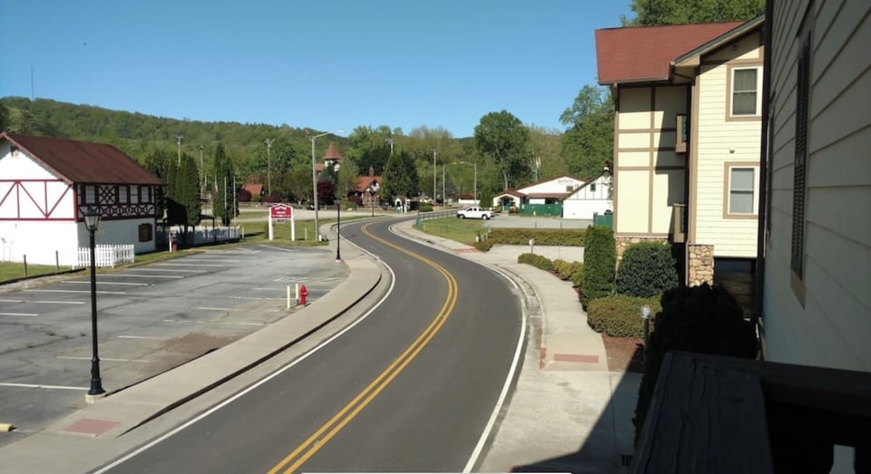 Festhalle is 3rd building on right. Village center is just beyond to the left.