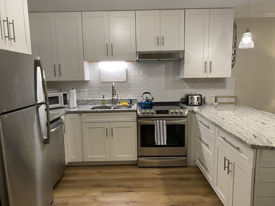 Remodeled kitchen equipped with everything needed to enjoy a meal at the condo.