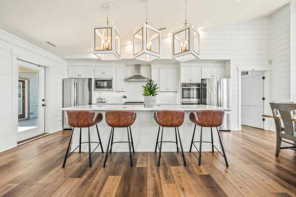 Kitchen with Bar Seating and Ocean Views on Third Level