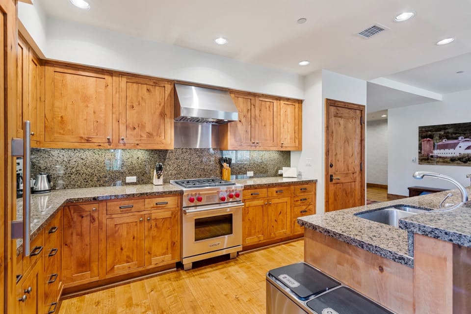 Indoors, Kitchen, Hardwood, Stained Wood, Sink Faucet