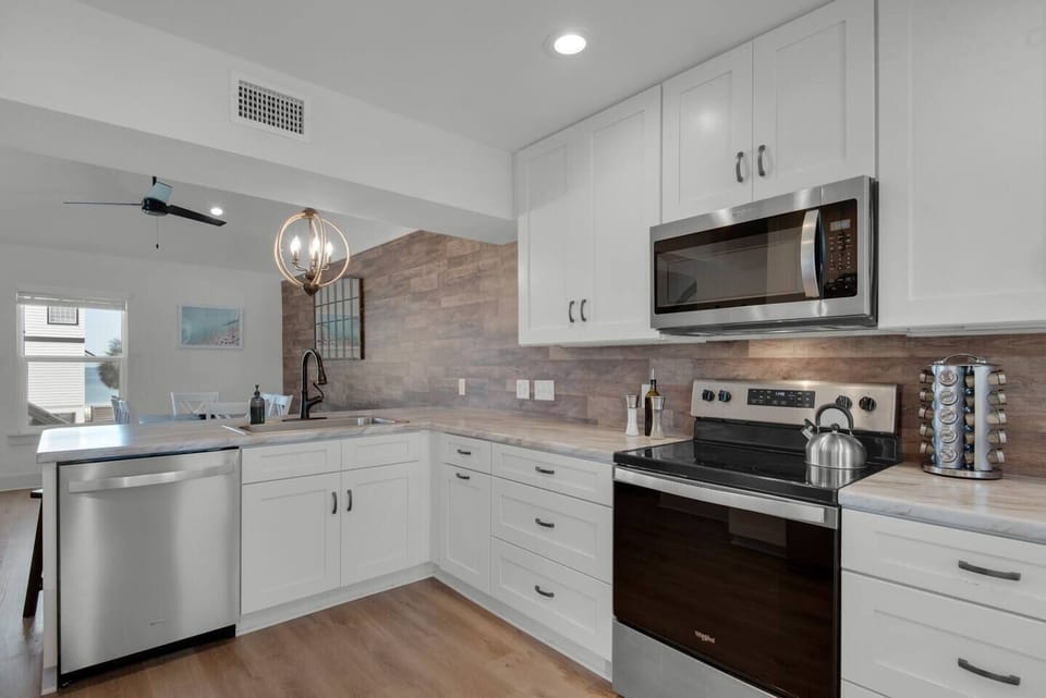 Sleek kitchen designed for effortless family meals.