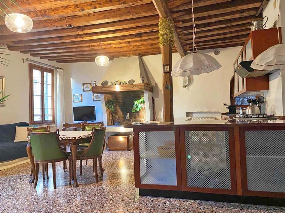 living room with open plan kitchen