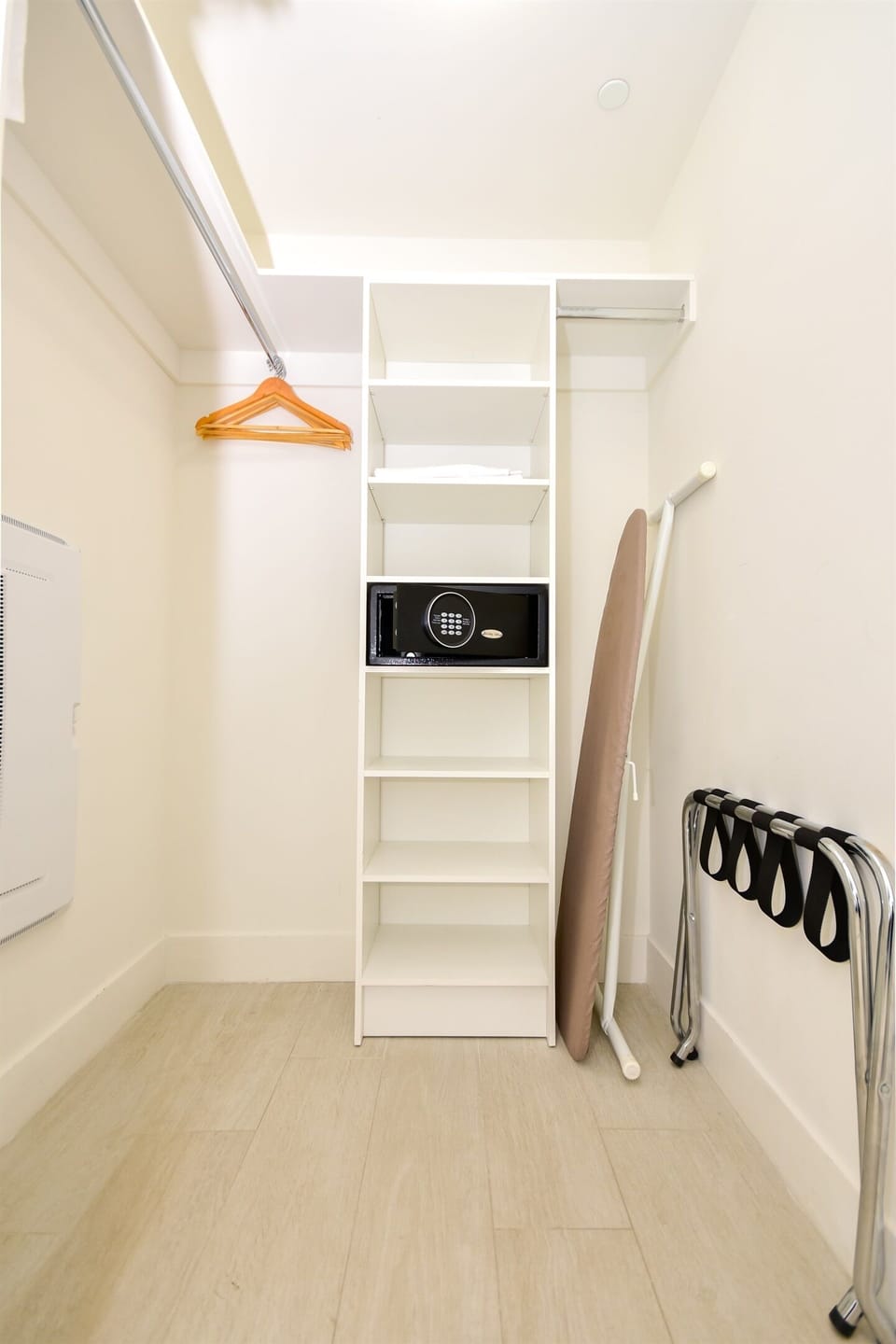 Wardrobe with a safety deposit box