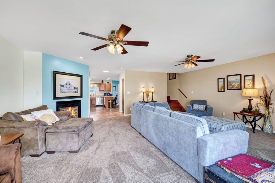 Sink into the oversized furnishings after a fun-filled day at the Beach.