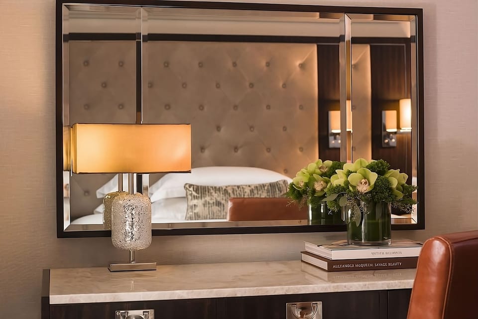 Relax on plush seating after a day in the city.