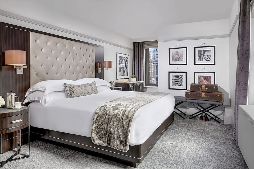 Settle into elegant comfort with curated art and soft textures.