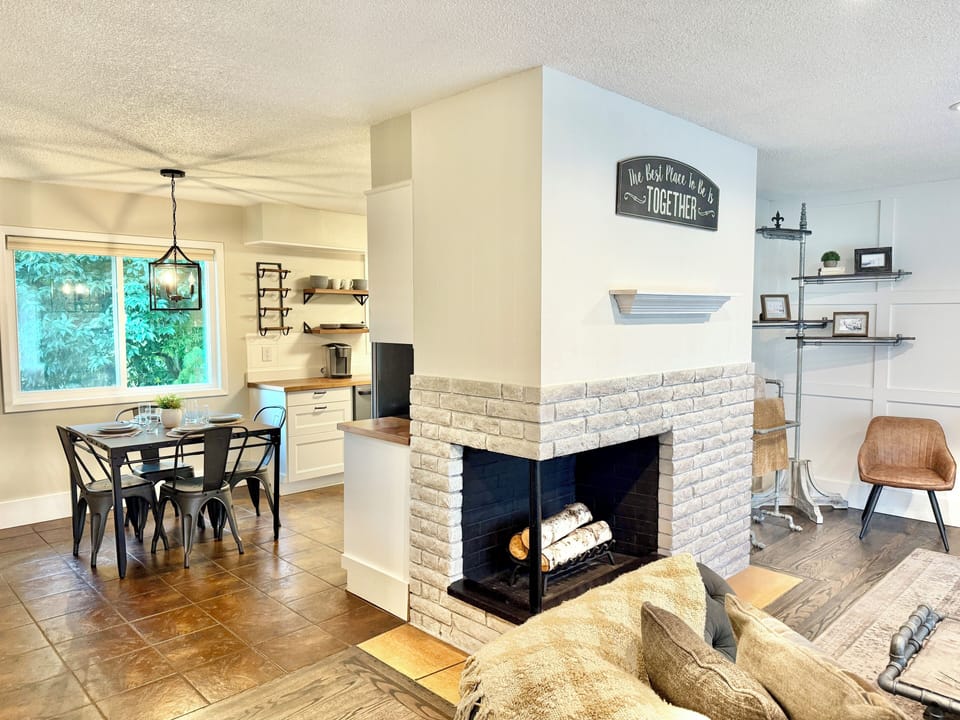 View of living room and dining room from entryway.
