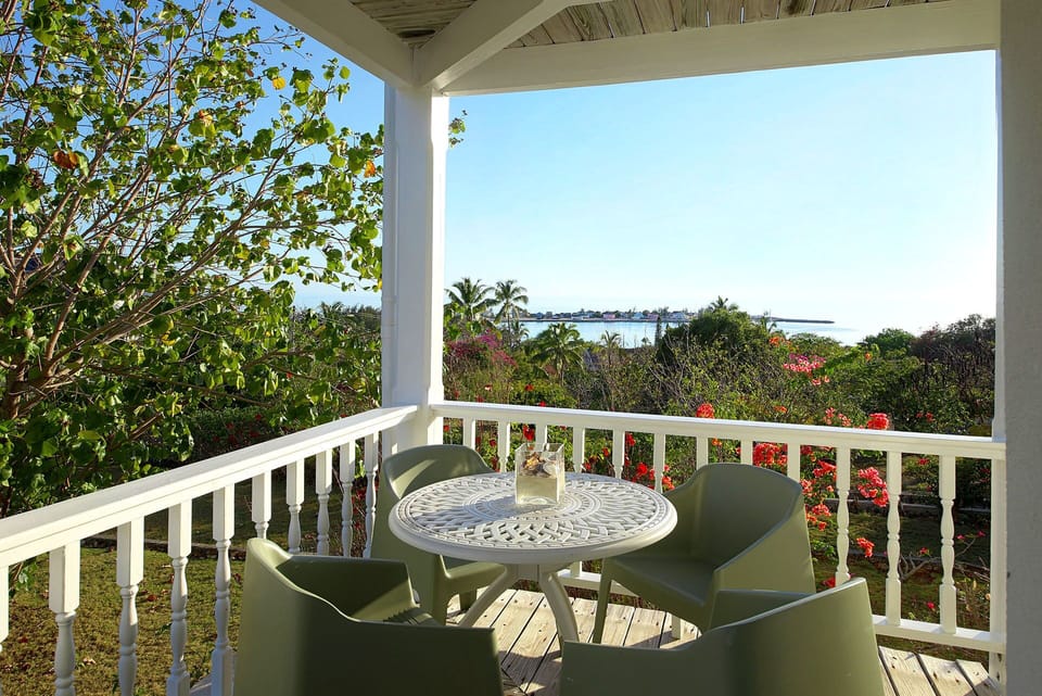 Outdoor bistro dining table for four.
