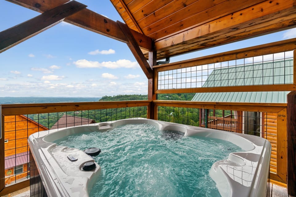 Private hot tub on the upper floor.