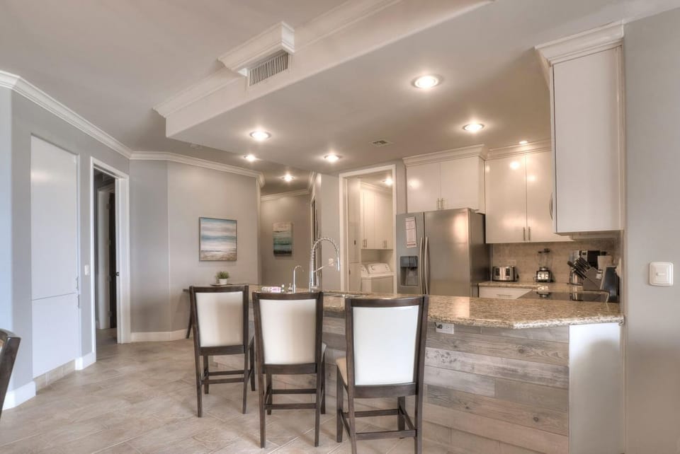 Kitchen with Bar Stools for entertaining 