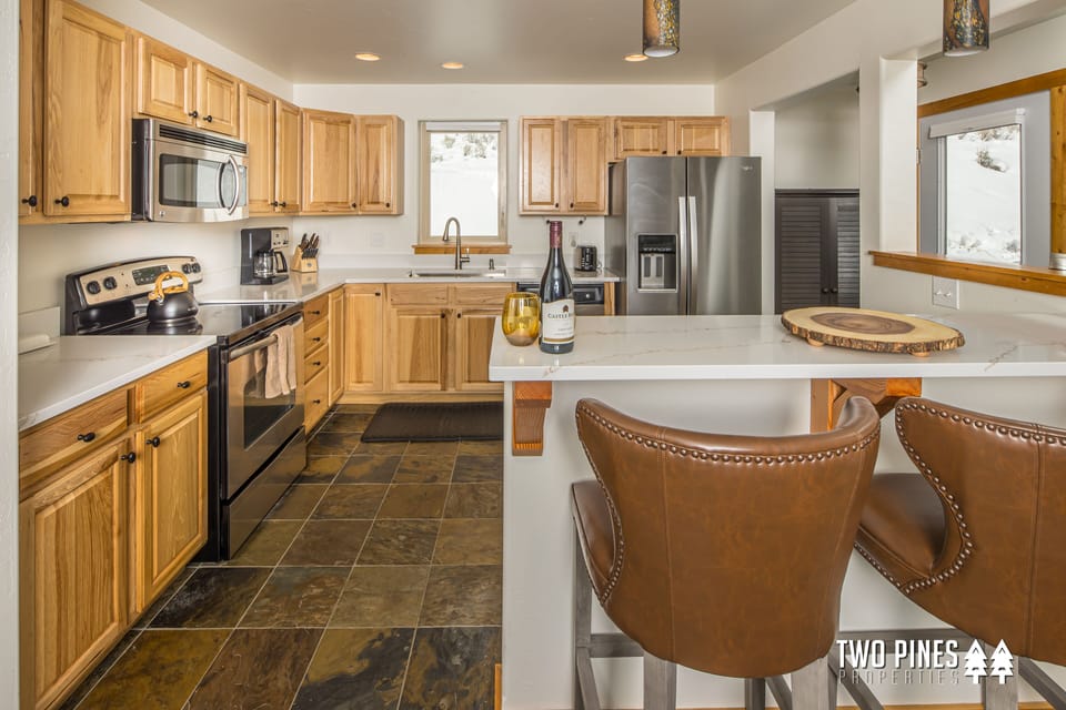 Kitchen with Bar Seating for 2