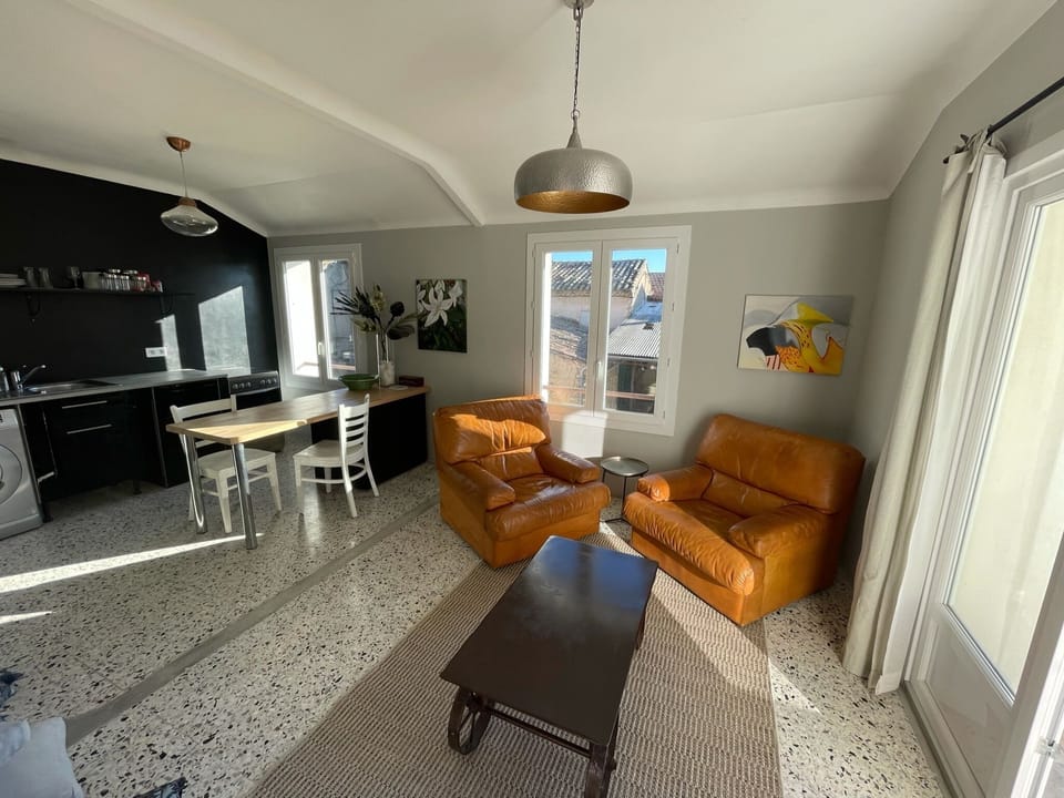 Apartment living room and kitchen