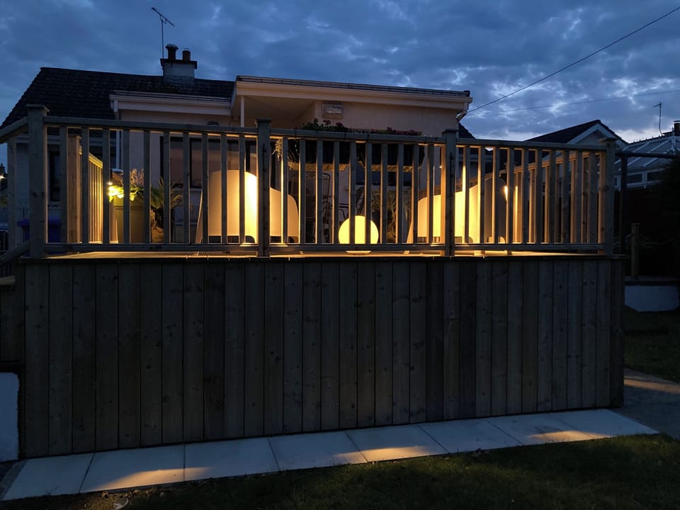 Decking at night.