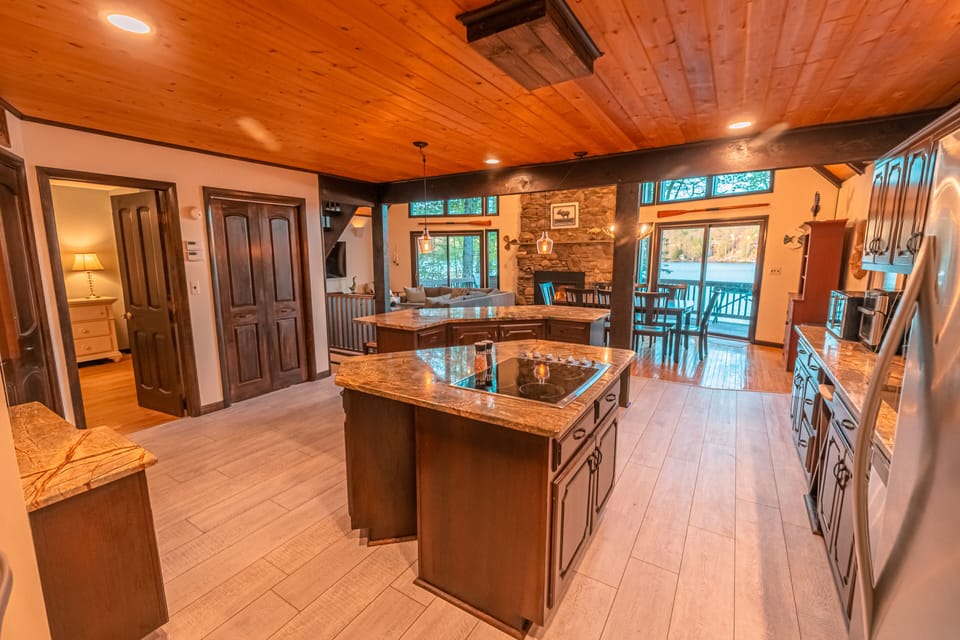 One of the larger kitchens in the community w/ stunning lake views!