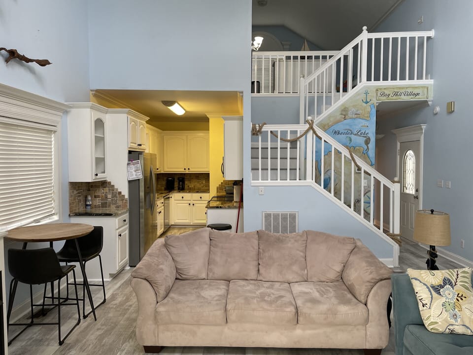 Open concept main living and dining area