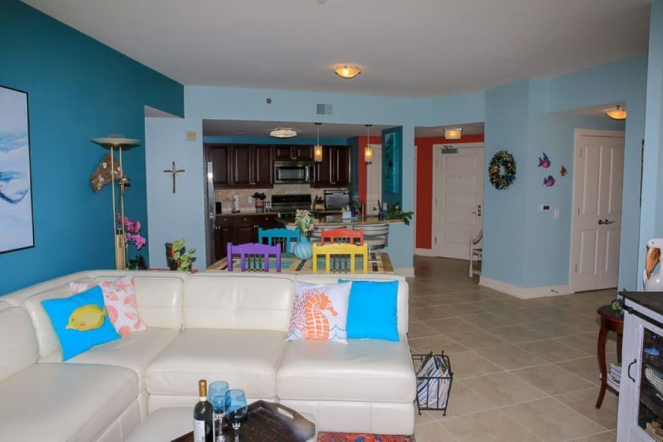 Spacious Open Concept Kitchen, Dining, and Living Area