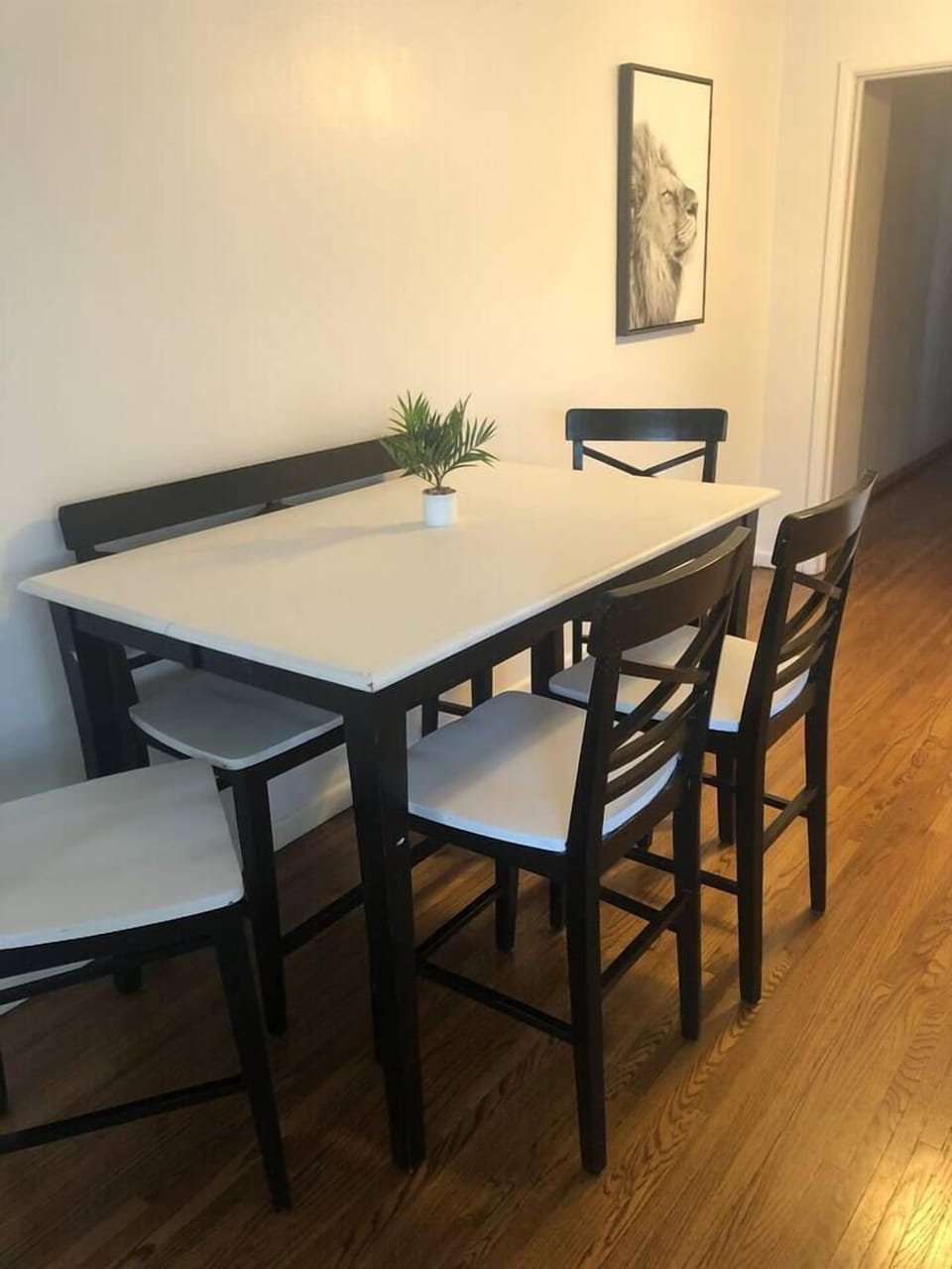 Sit down and enjoy your meals around the table.