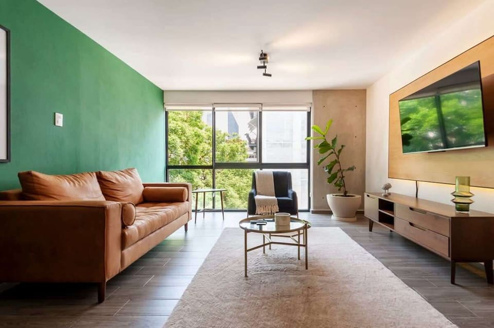 Lovely living room with smart tv