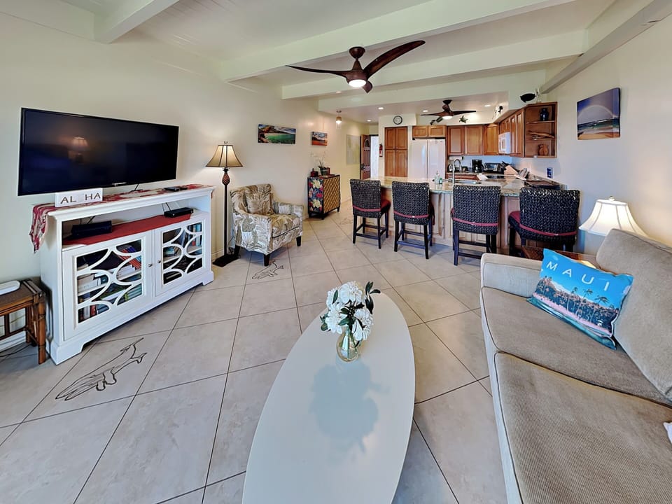 Living Room - Open Layout w/ Kitchen + TV