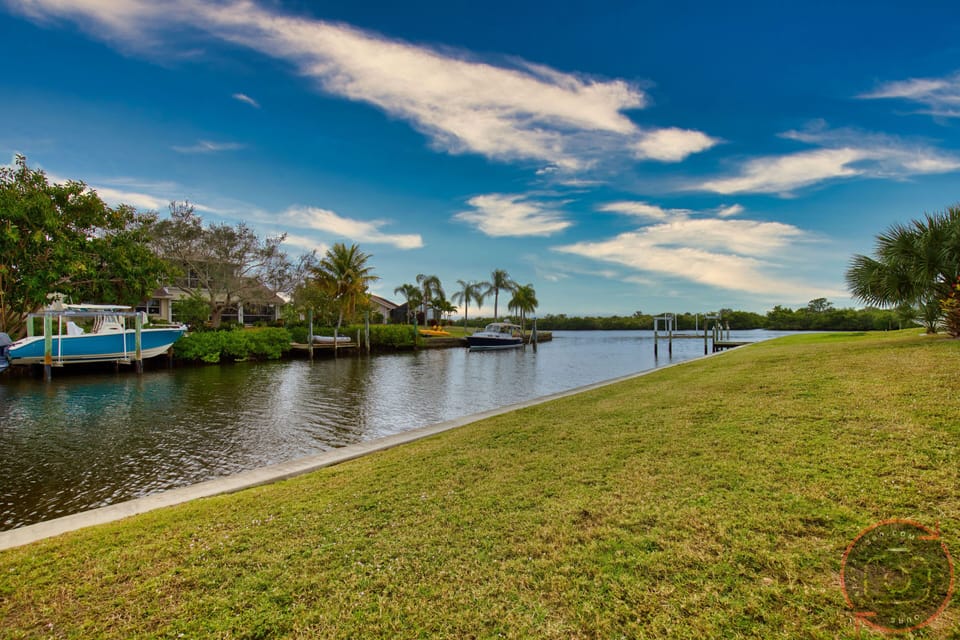 Direct canal access a few feet from the property.