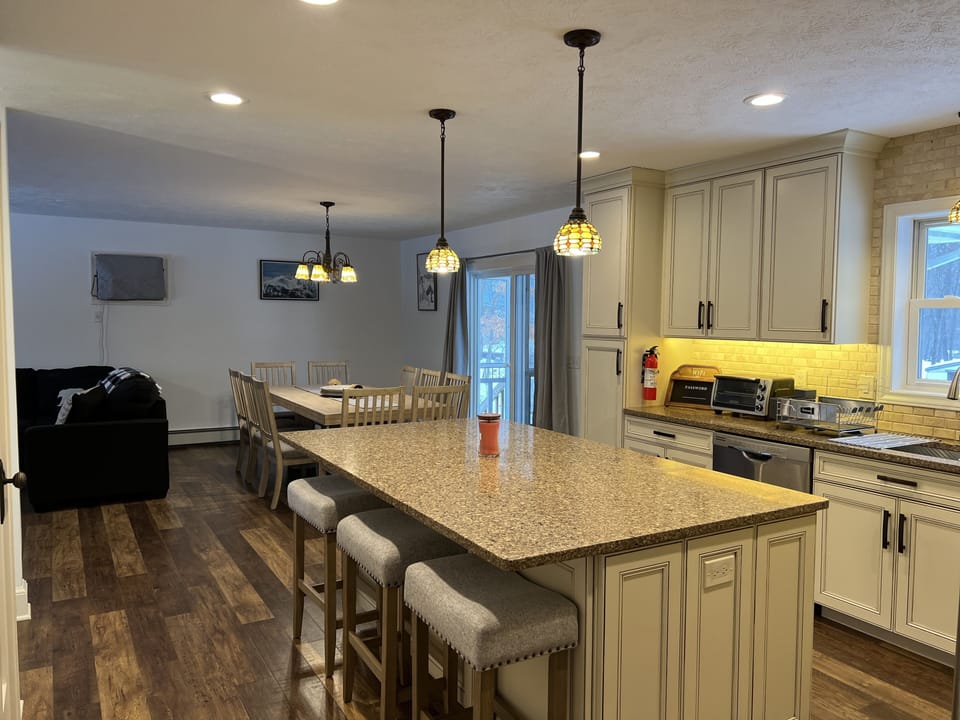 Open concept kitchen with spacious island