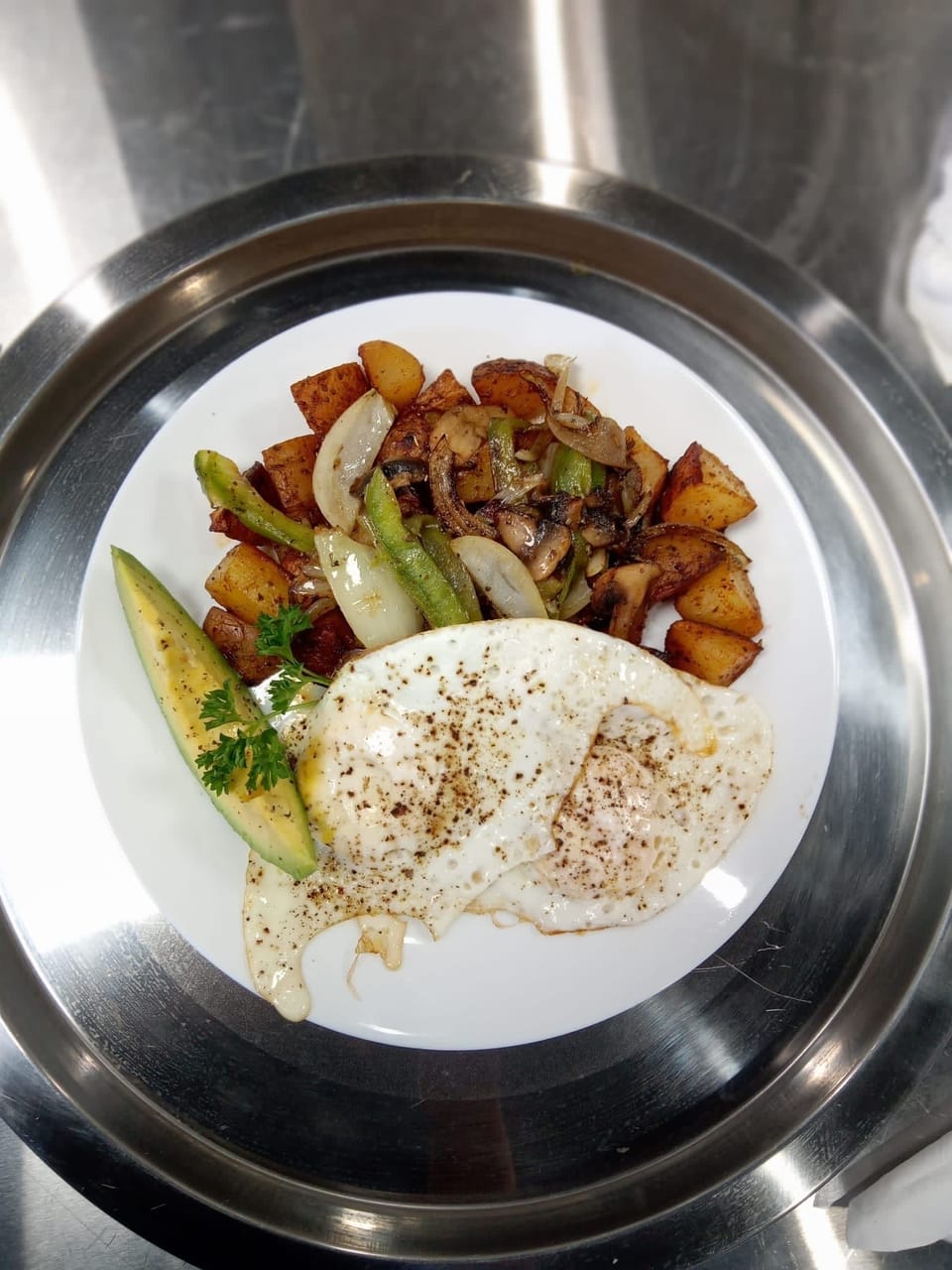 Eggs and Skillet potatoes 