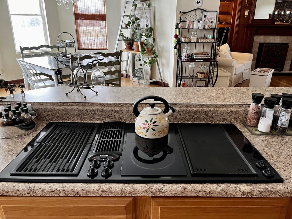 JennAir grill and griddle in the main kitchen. 