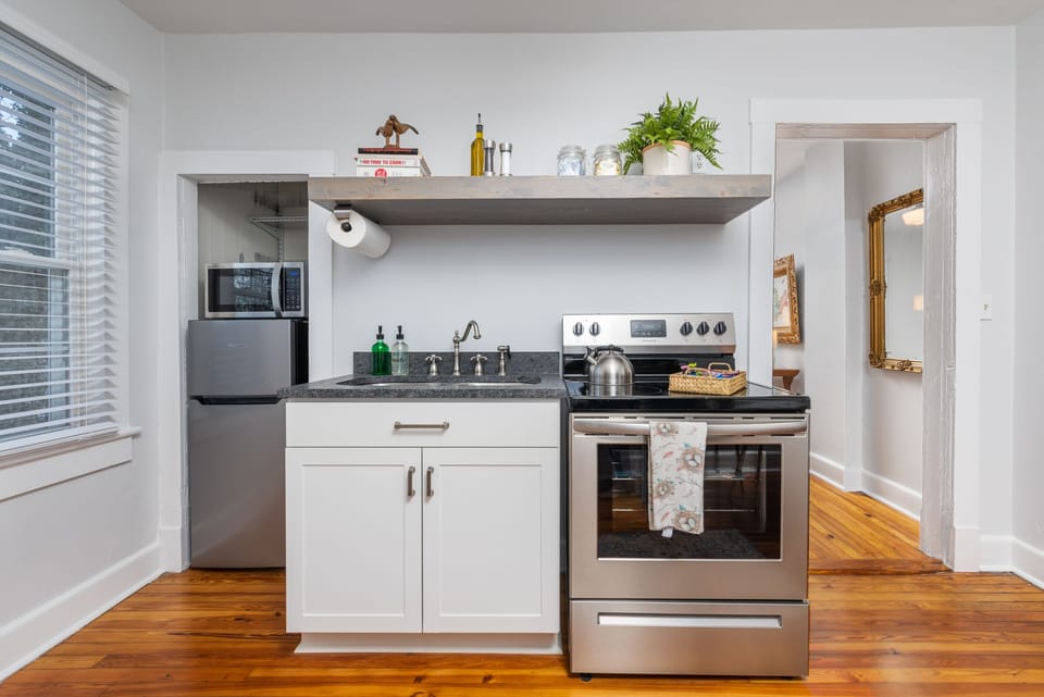 Kitchen with open shelving